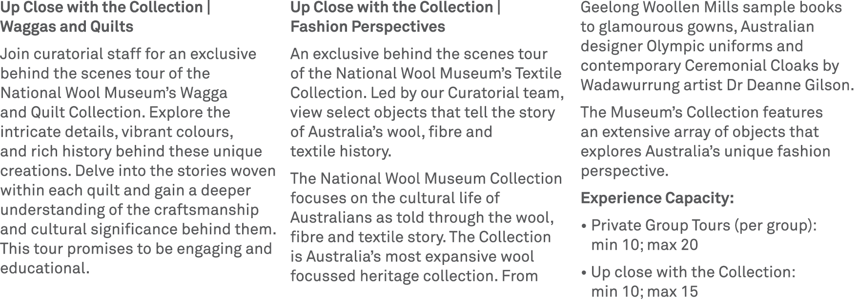 Up Close with the Collection | Waggas and Quilts Join curatorial staff for an exclusive behind the scenes tour of the...